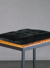 Velvet Slip Free Tufted  Chair Cushion Black 40x40cm - Cotton Home