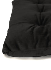 Velvet Slip Free Tufted  Chair Cushion Black 40x40cm - Pack of 2 - Cotton Home