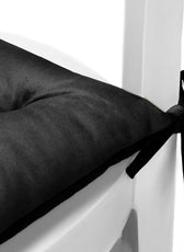 Velvet Slip Free Tufted  Chair Cushion Black 40x40cm - Cotton Home
