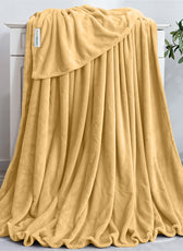 Soft Flannel Blanket Double Size 220x240cm Beige