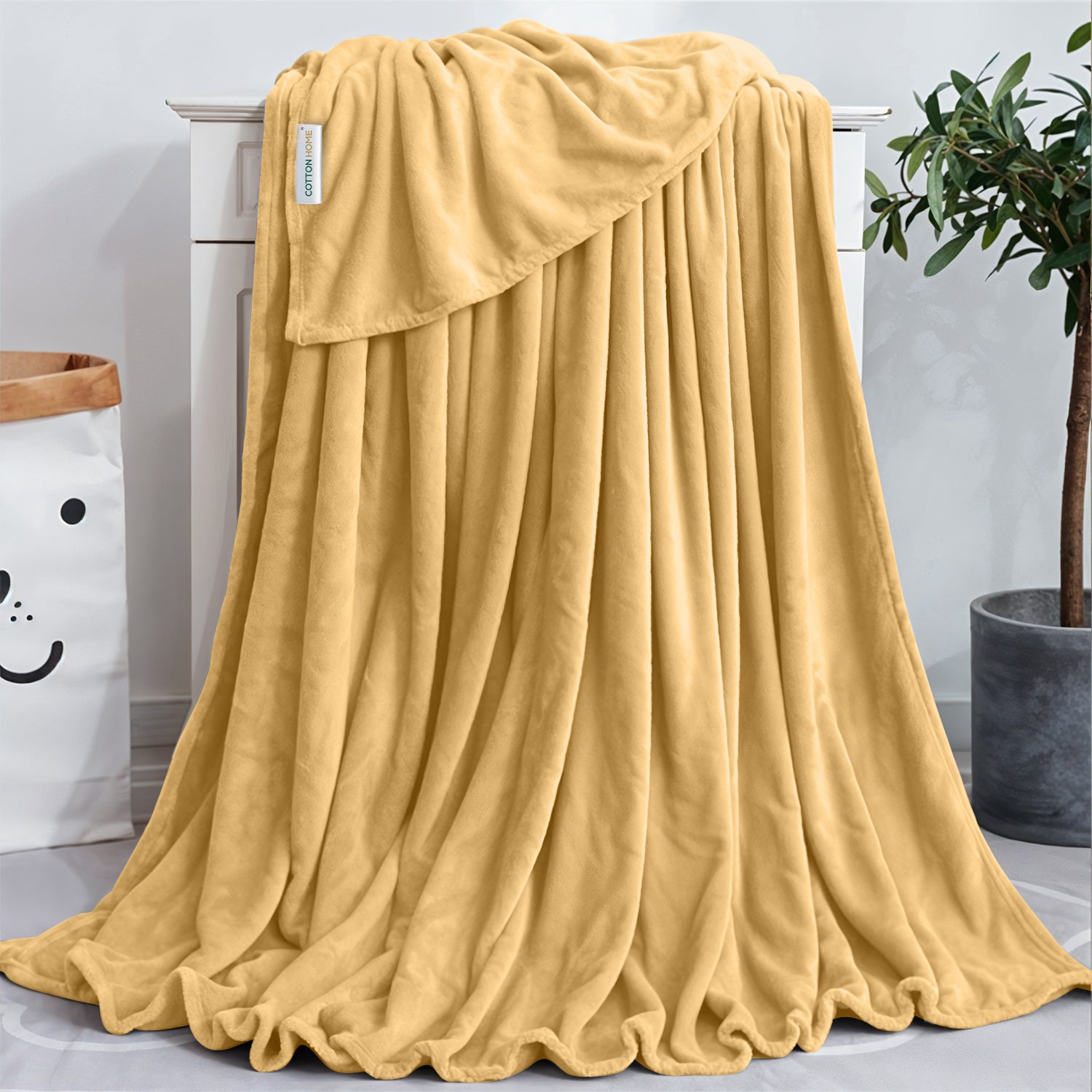 Soft Flannel Blanket Single Size 160x220cm khaki