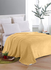 Soft Flannel Blanket Double Size 220x240cm Beige