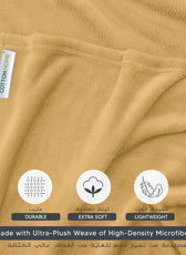 Soft Flannel Blanket Double Size 220x240cm Beige