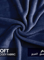 Soft Flannel Blanket Single Size 160x220cm Navy Blue