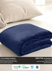 Soft Flannel Blanket Single Size 160x220cm Navy Blue