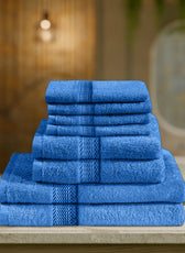 Cotton Home Ultimate Towel Collection - 8 Piece Bundle Blue - Cotton Home