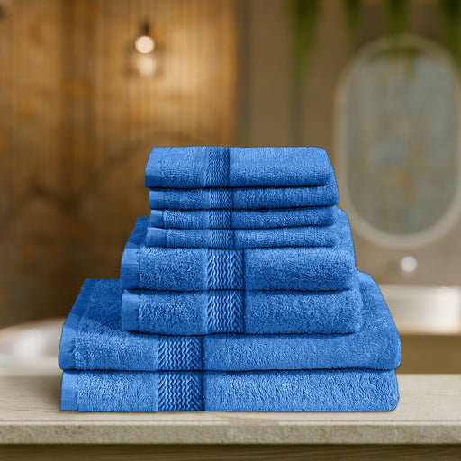 Cotton Home Ultimate Towel Collection - 8 Piece Bundle Blue - Cotton Home