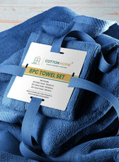 Cotton Home Ultimate Towel Collection - 8 Piece Bundle Blue - Cotton Home