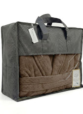 Luxury 7PC Egyptian Cotton Bath Bundle Set Brown – Bathrobe, Towels, Slippers