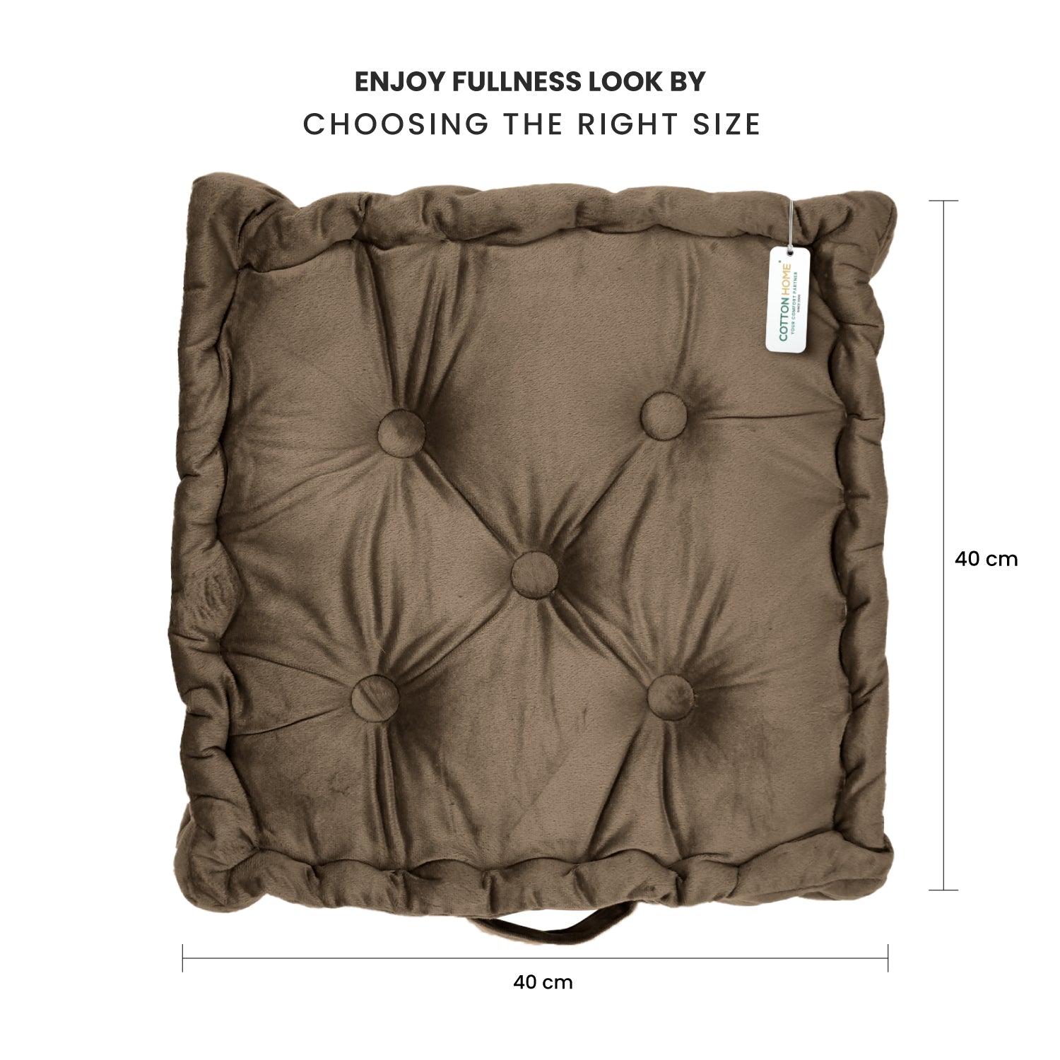 Serenity Velvet Multipurpose Seat Cushion 40x40cm Square Shape Seating - Cotton Home