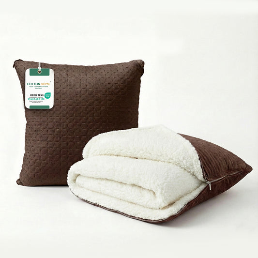 Dormella 2-in-1 Cushion with Blanket 40x40cm Cushion with 160x220cm Blanket Brown