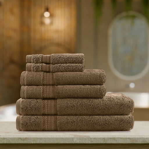 Cotton Home Ultimate Towel Collection - 6 Piece Bundle Brown - Cotton Home