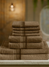 Cotton Home Ultimate Towel Collection - 8 Piece Bundle Brown - Cotton Home