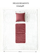 Burgundy Dormella 2-in-1 Cushion with Textured Blanket 40x40cm Cushion with 160x220cm Blanket 