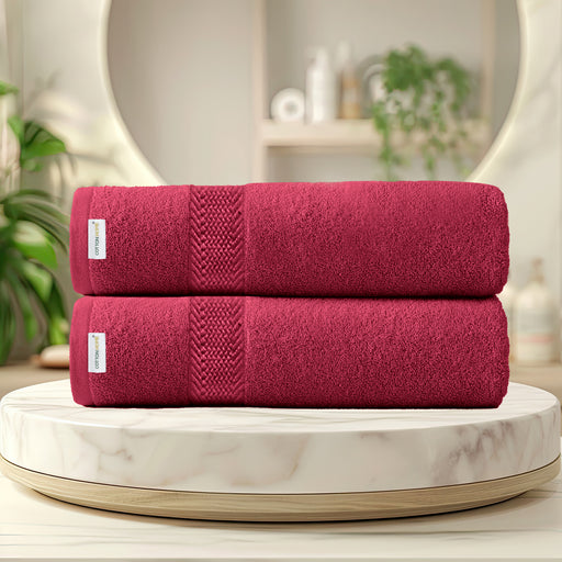 Cotton Bath Sheet 100x150 CM 2 Piece Set-Soft Feel, Quick Dry, Highly Absorbent Durable Towels - Cotton Home