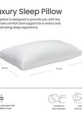 Four Seasons Side Sleeper Light Weight Medium Firm Pillow Pack of 2 50x75cm 1200g - Cotton Home