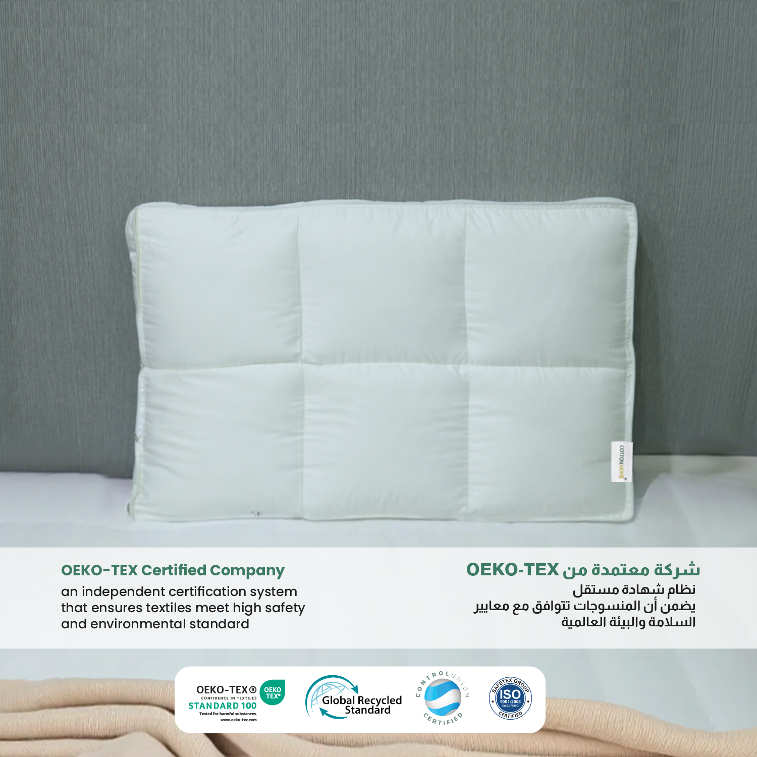 Charlotte Pillow Premium Down proof Cotton Pillow 50x75 cm Medium Soft Support for Neck & Head Pain Relief