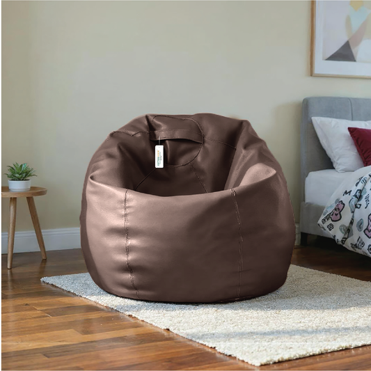 Adult Bean Bag Chair Premium PU Leather  62x105cm - Brown