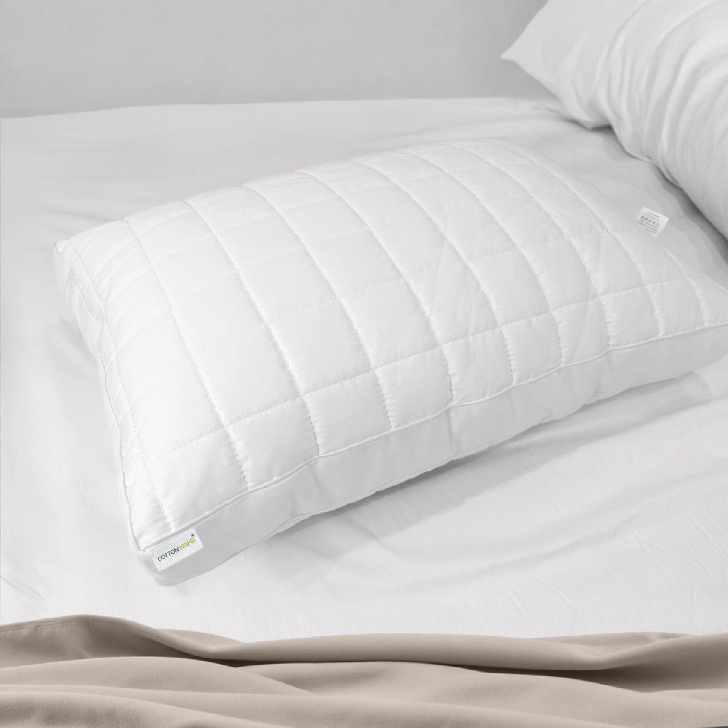 Sapphire Gazette Quilted  Premium Cotton Pillow with Down Alternative filling 50x70+3cm cm - Cotton Home