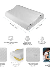 Cervical Support Memory Foam Pillow for Neck and Shoulder Pain Relief, Washable Cover 60x35x9-11 CM - Cotton Home