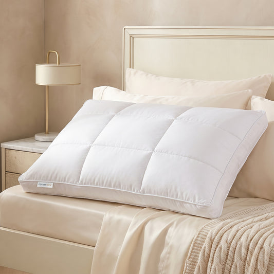 Charlotte Pillow Premium Down proof Cotton Pillow 50x75 cm Medium Soft Support for Neck & Head Pain Relief