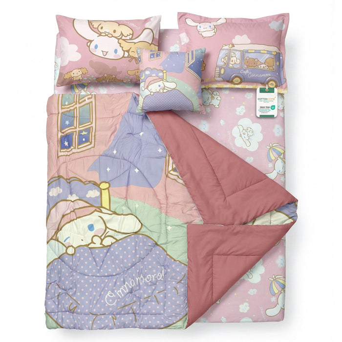 Cinnamoroll Official Kids Bedding Set – 5 Piece Comforter Set Cozy & Colorful Cartoon Character with Matching Pillowcases & Bedsheet