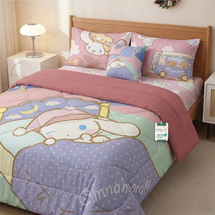 Cinnamoroll Official Kids Bedding Set – 5 Piece Comforter Set Cozy & Colorful Cartoon Character with Matching Pillowcases & Bedsheet
