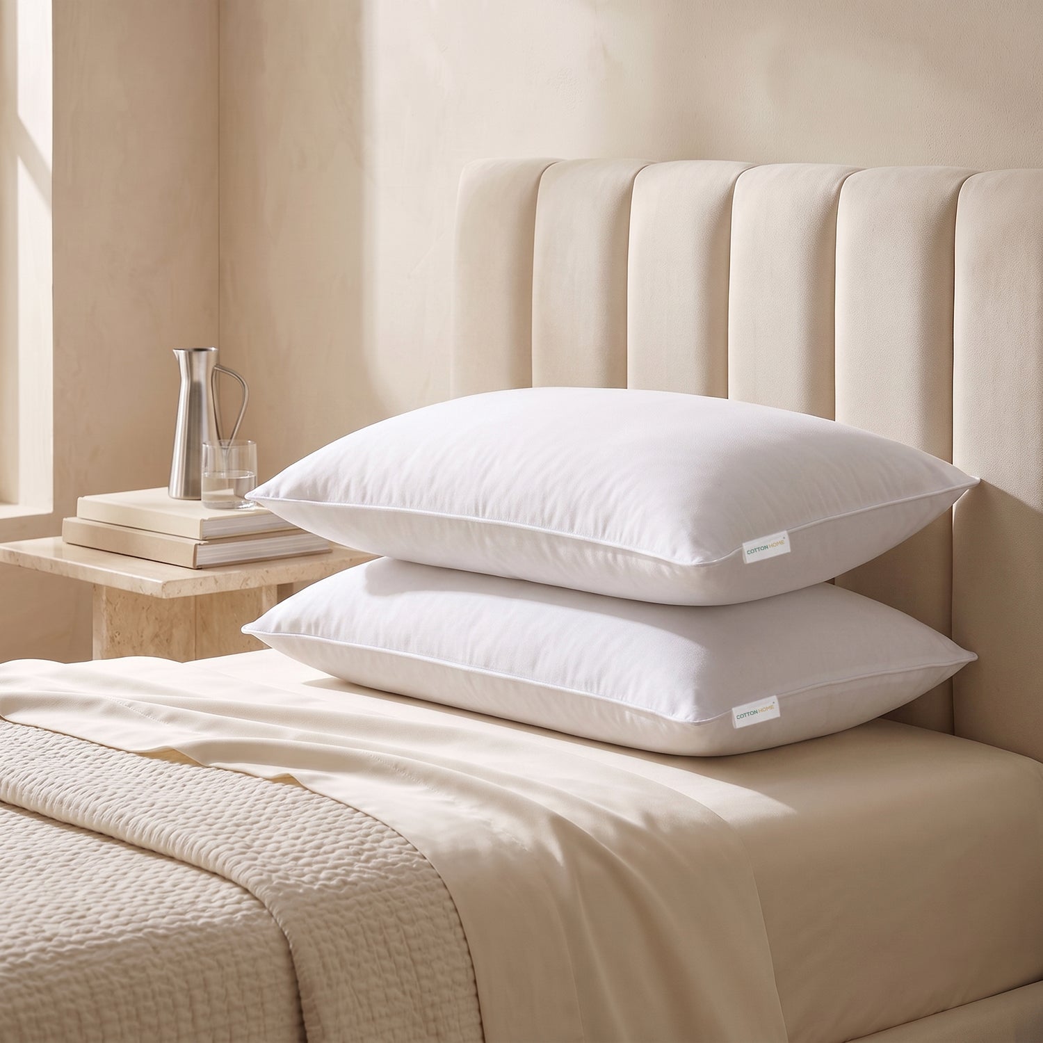Four Seasons Back Sleeper Light Weight Firm Pack of 2 Pillow 50x75cm 900g