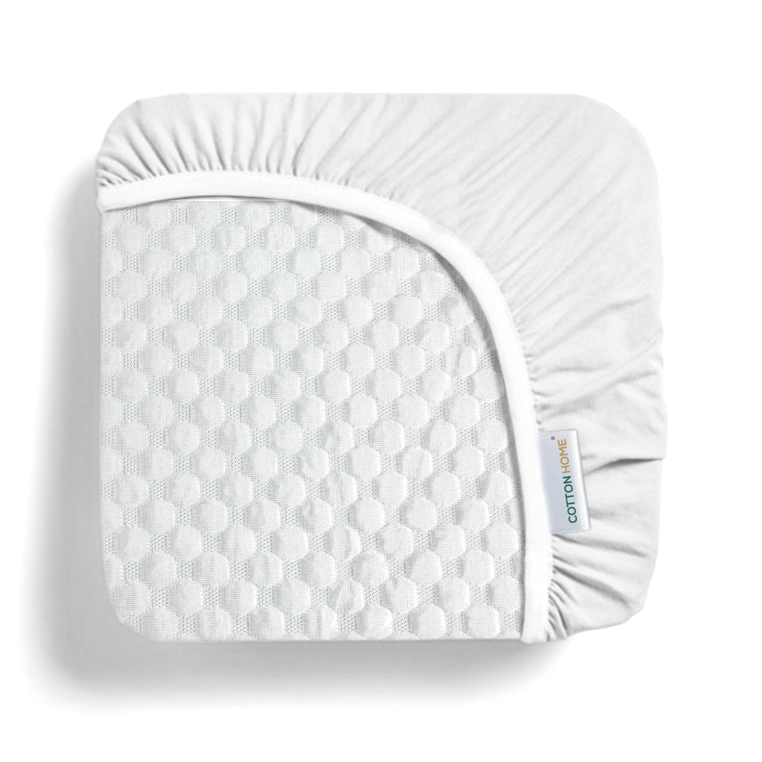 Premium Coolent Mattress Protector 90x200+35CM  Breathable & Waterproof - Cotton Home