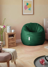 Adult Bean Bag Chair Premium PU Leather  62x105cm - Emerald Green