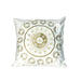 Embroidered Cushion - 100% Cotton Canvas, 45x45cm |  Ivory Floral Pattern | Cotton Home - Cotton Home