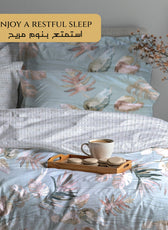 Garden Soft King Size Duvet Cover Set – 6 Pieces 220x240cm – Elegant Floral Bedding with Fitted Sheet & Pillowcases