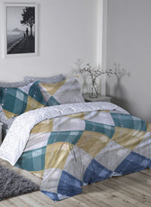 6 Piece Duvet Cover Set  220x240cm –  with Fitted Sheet & Pillowcases Diamond