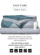 6 Piece Duvet Cover Set  220x240cm –  with Fitted Sheet & Pillowcases Diamond