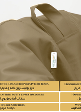 Kids Bean Bag Chair Premium PU Leather 50x80x80cm - Dark Beige