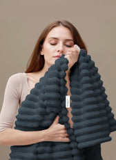 Plush Stripe Blanket Queen Size 220x240 Dark Grey - Cotton Home