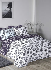 Wisteria Soft King Size Duvet Cover Set – 6 Pieces 220x240cm – Elegant Floral Bedding with Fitted Sheet & Pillowcases
