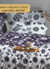 Wisteria Soft King Size Duvet Cover Set – 6 Pieces 220x240cm – Elegant Floral Bedding with Fitted Sheet & Pillowcases