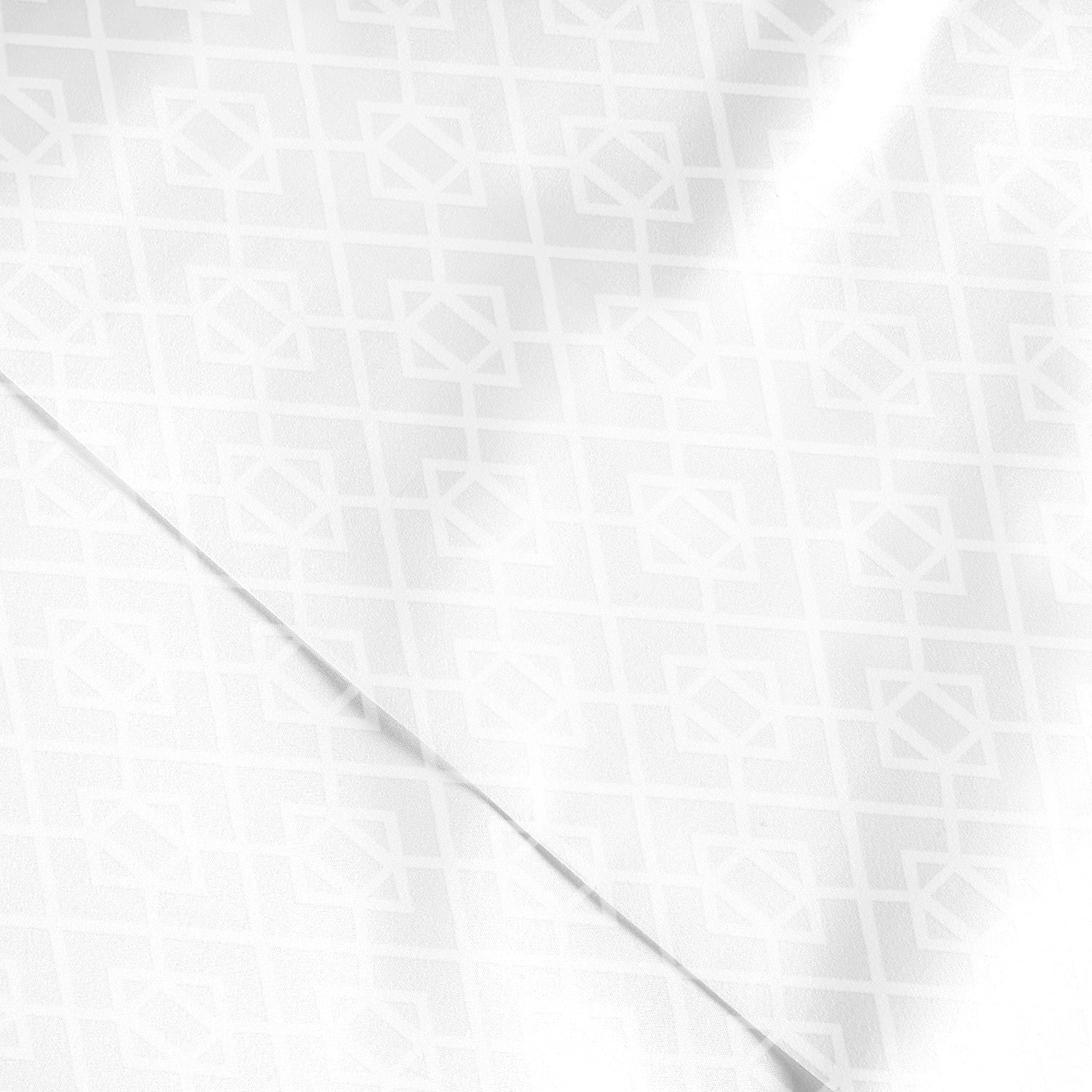 Egyptian Cotton 6 Piece Duvet Cover Set 240x260cm White Geometric