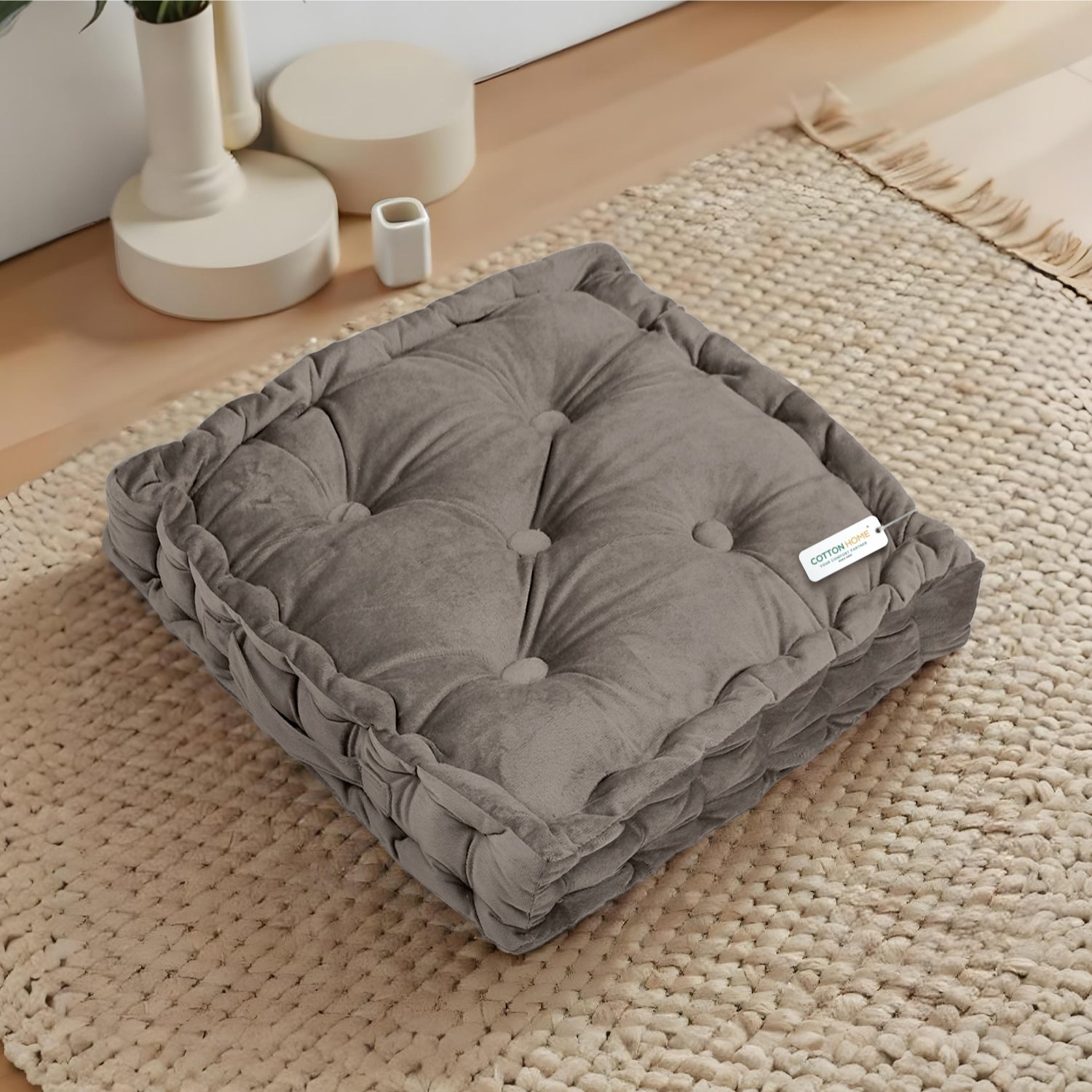 Serenity Velvet Multipurpose Seat Cushion 40x40cm Square Shape Seating - Cotton Home