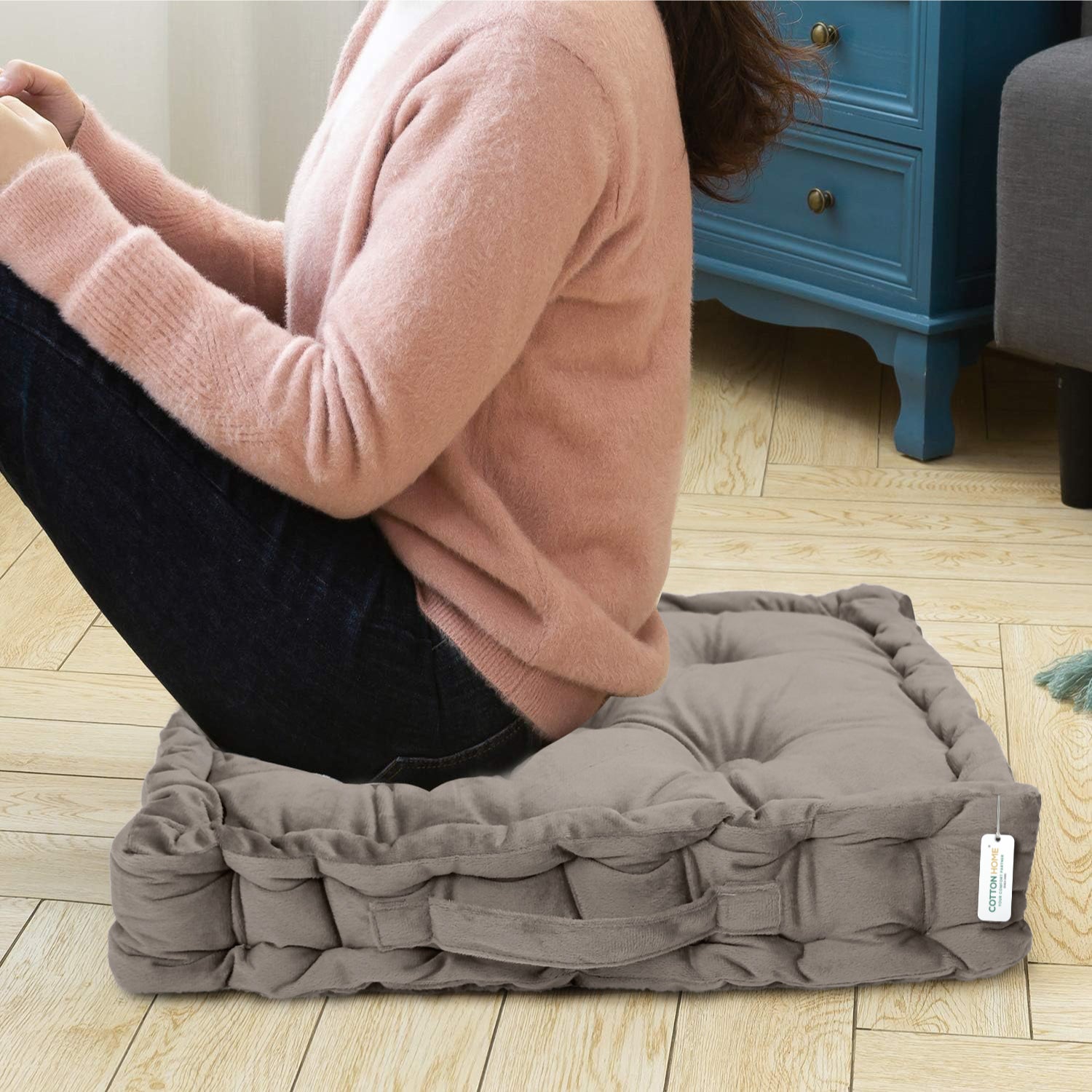 Serenity Velvet Multipurpose Seat Cushion 40x40cm Square Shape Seating - Cotton Home