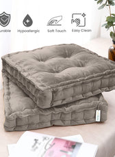 Serenity Velvet Multipurpose Seat Cushion 40x40cm Square Shape Seating - Cotton Home