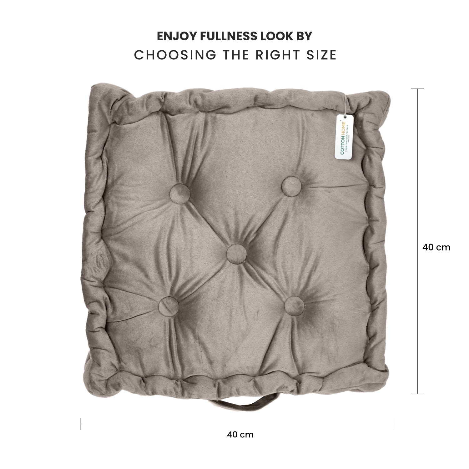 Serenity Velvet Multipurpose Seat Cushion 40x40cm Square Shape Seating - Cotton Home