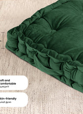 Serenity Velvet Multipurpose Seat Cushion 40x40cm  Pack of 2  Square Shape Seating - Cotton Home