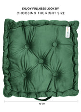 Serenity Velvet Multipurpose Seat Cushion 40x40cm  Pack of 2  Square Shape Seating - Cotton Home