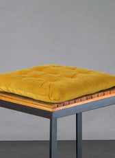 Velvet Slip Free Tufted  Chair Cushion Dark Mustard 40x40cm - Pack of 4 - Cotton Home