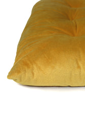Velvet Slip Free Tufted  Chair Cushion Dark Mustard 40x40cm - Cotton Home