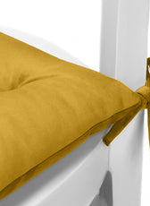 Velvet Slip Free Tufted  Chair Cushion Dark Mustard 40x40cm - Cotton Home
