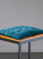 Velvet Slip Free Tufted  Chair Cushion Dark Teal 40x40cm - Cotton Home