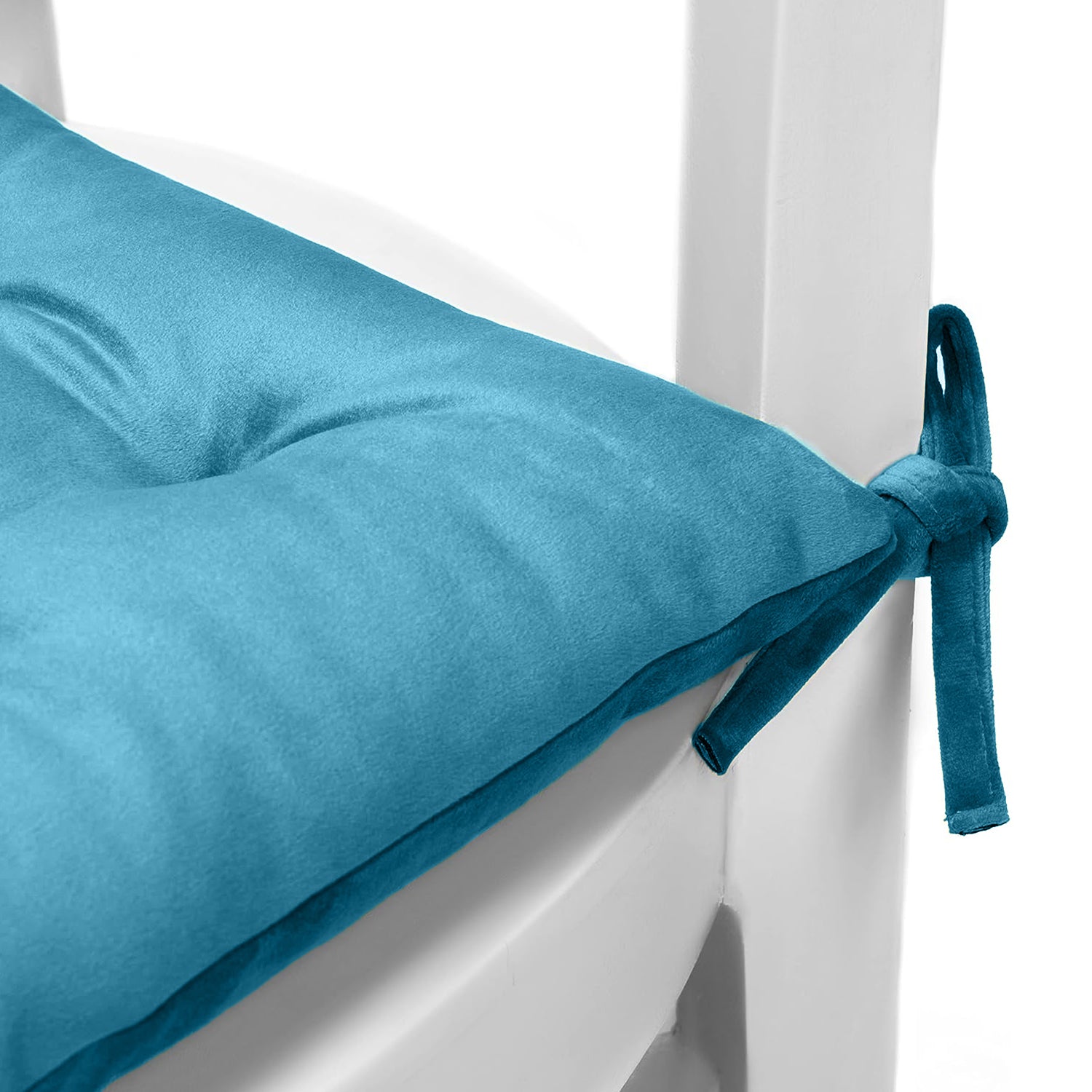 Velvet Slip Free Tufted  Chair Cushion Dark Teal 40x40cm - Pack of 2 - Cotton Home